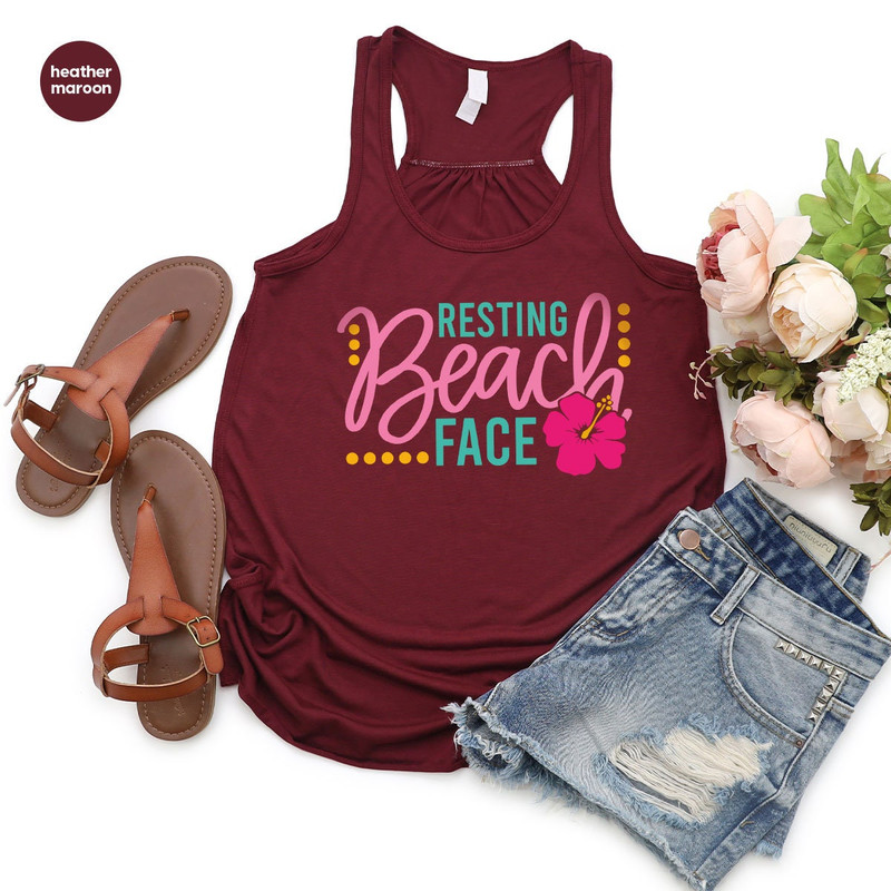 Holiday Tank, Beach Vneck Tank, Summer Tank, Vacation Graphic Tees, Sun Tank, Summer Gift, Holiday Outfit, Trip Tank, Gift for Her - 5.jpg