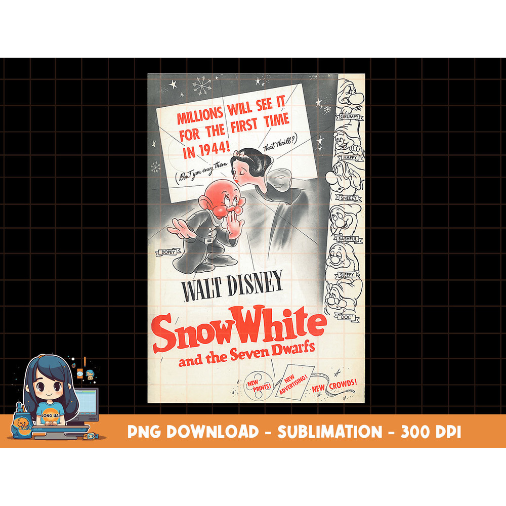 Disney Snow White Classic Vintage Movie Poster png, sublimation, digital print.jpg