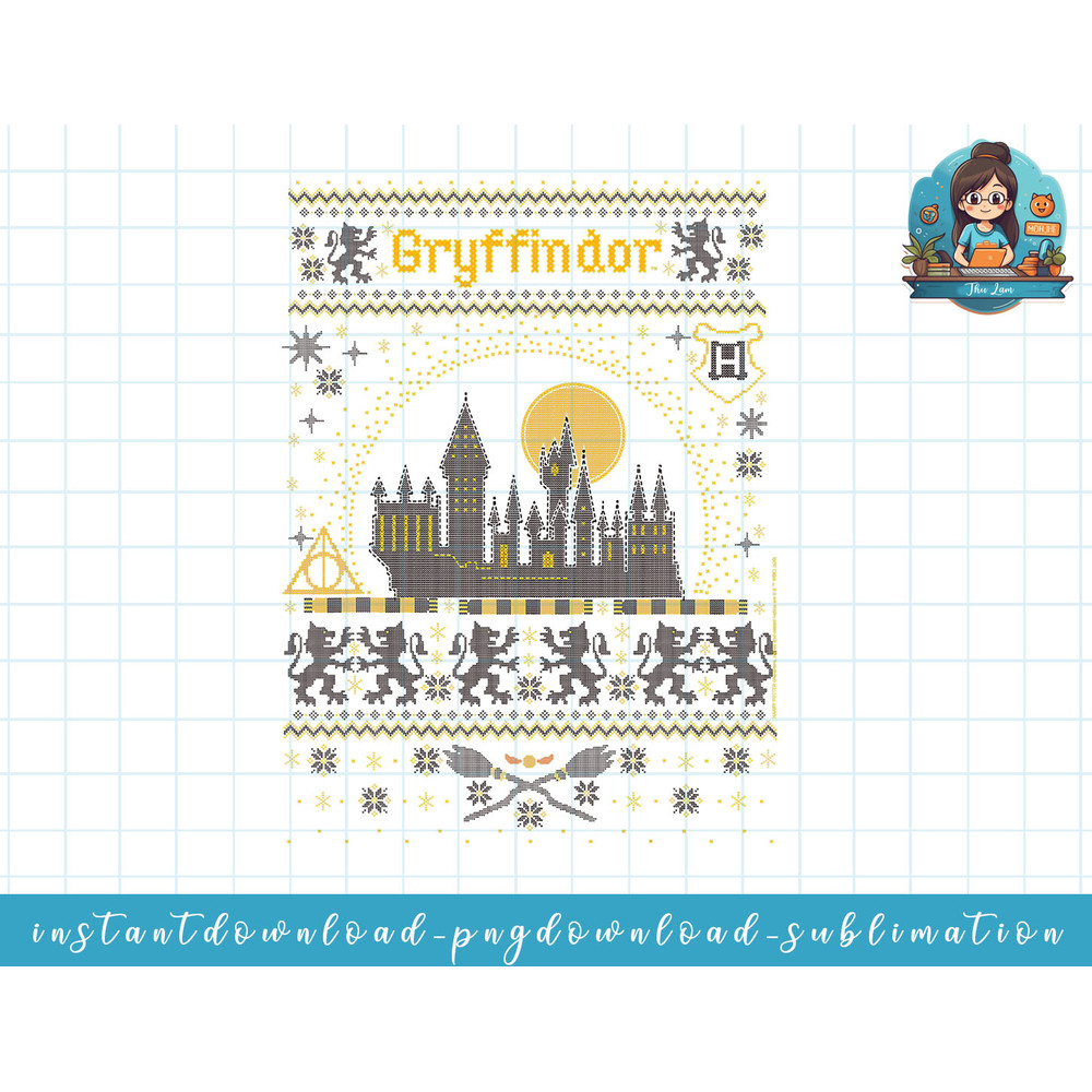 Harry Potter Christmas Gryffindor Ugly Sweater png, sublimate, digital download.jpg