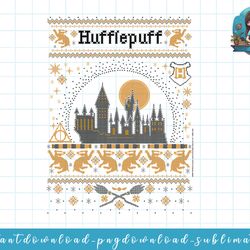 harry potter christmas hufflepuff ugly sweater png, sublimate, digital download