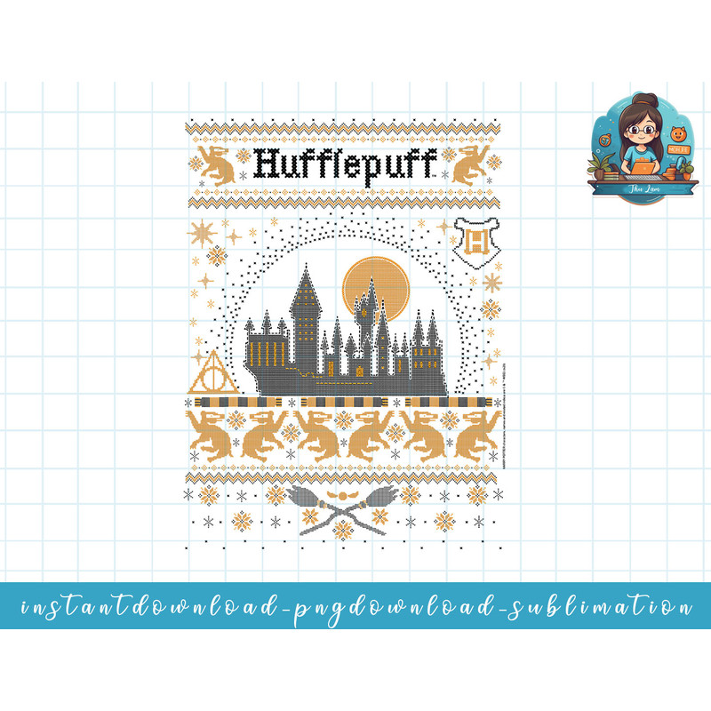 Harry Potter Christmas Hufflepuff Ugly Sweater png, sublimate, digital download.jpg