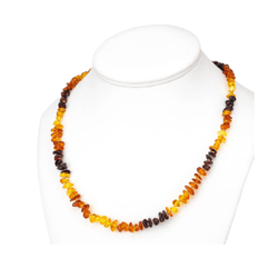Baltic Amber Necklace Jewelry Multicolor Small beads Minimalism Gemstone necklace for young women Summer necklace handma