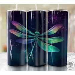northern lights dragonfly 20oz sublimation tumbler designs