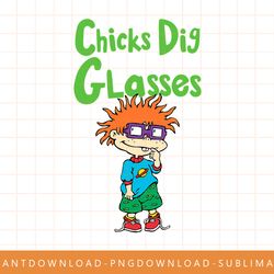 rugrats chuckie chicks dig glasses png, sublimate, digital print