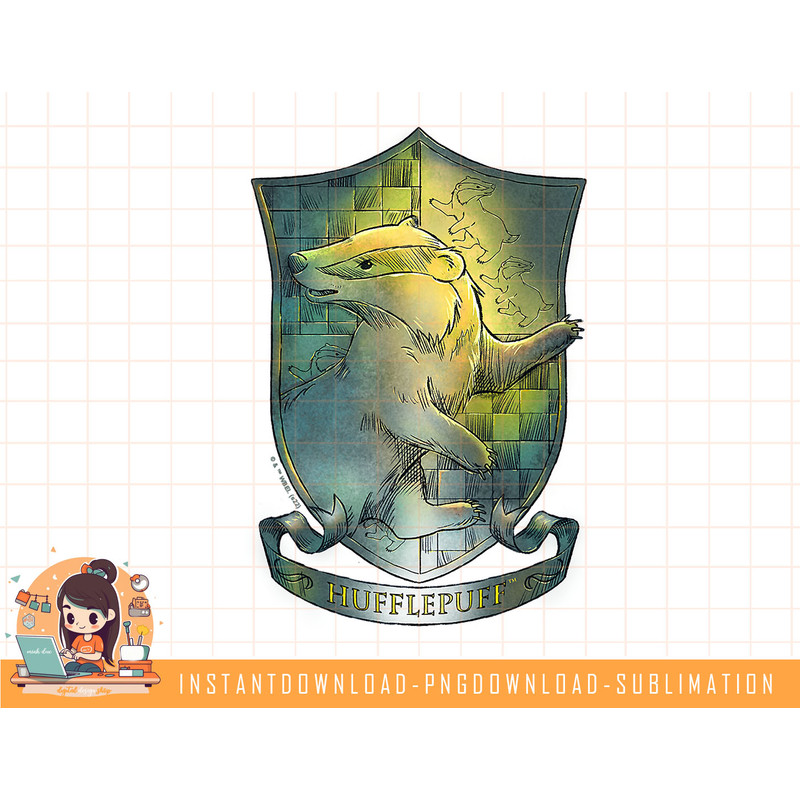 Harry Potter Deathly Hallows 2 Hufflepuff Shining Crest png, sublimate, digital download.jpg