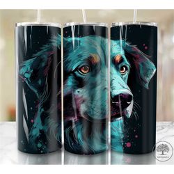 watercolor dog 20oz sublimation tumbler designs, colorful