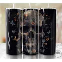 alcohol ink skull 20oz sublimation tumbler designs, colorful