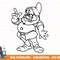 Disney Snow White Doc Finger Point Simple Black Outline png, sublimation, digital print.jpg