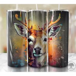 watercolor deer 20oz sublimation tumbler designs
