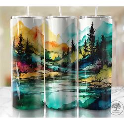 watercolor cow 20oz sublimation tumbler designs