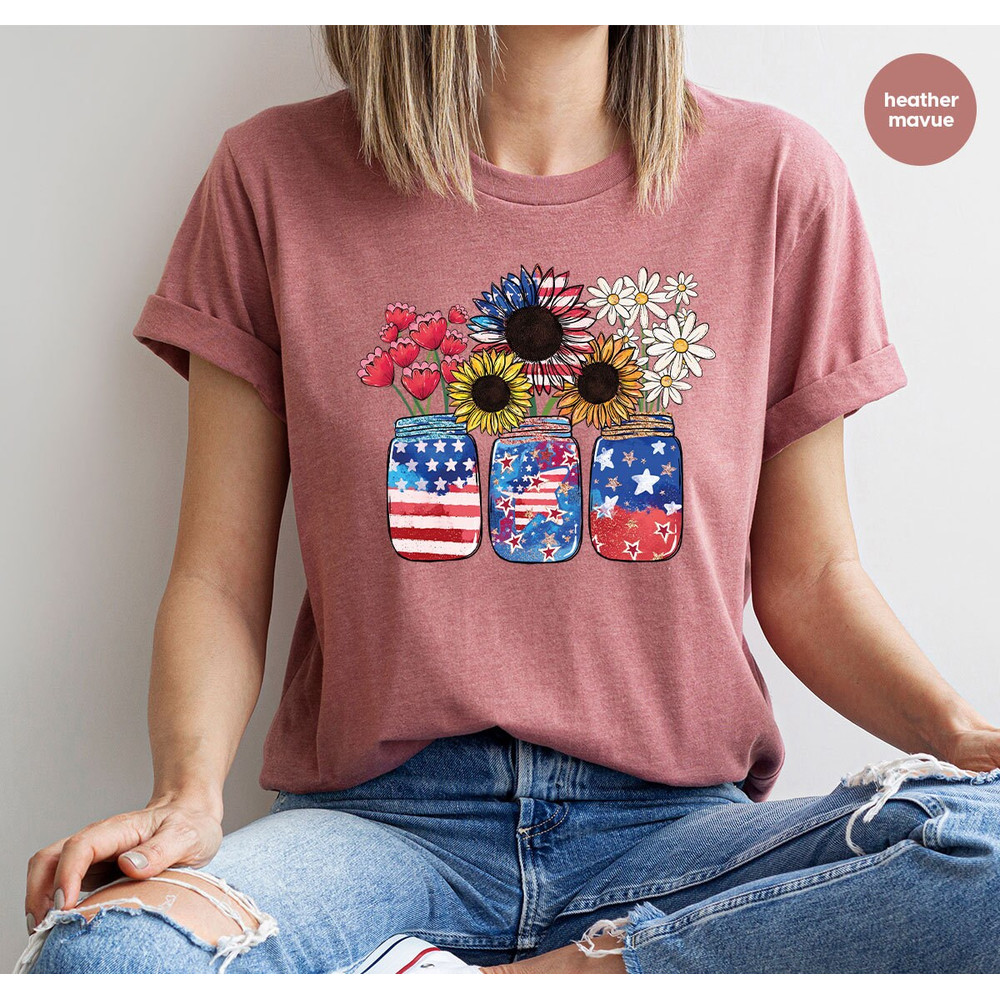 Independence Day Shirt, America Sunflower Graphic Tees, 4th Of July Flag TShirts, Veterans Day Gifts, Gift For American, Freedom Outfit - 8.jpg