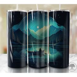 northern lights lake 20oz sublimation tumbler designs