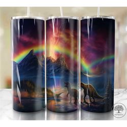 dinosaurs rainbows 20oz sublimation tumbler designs
