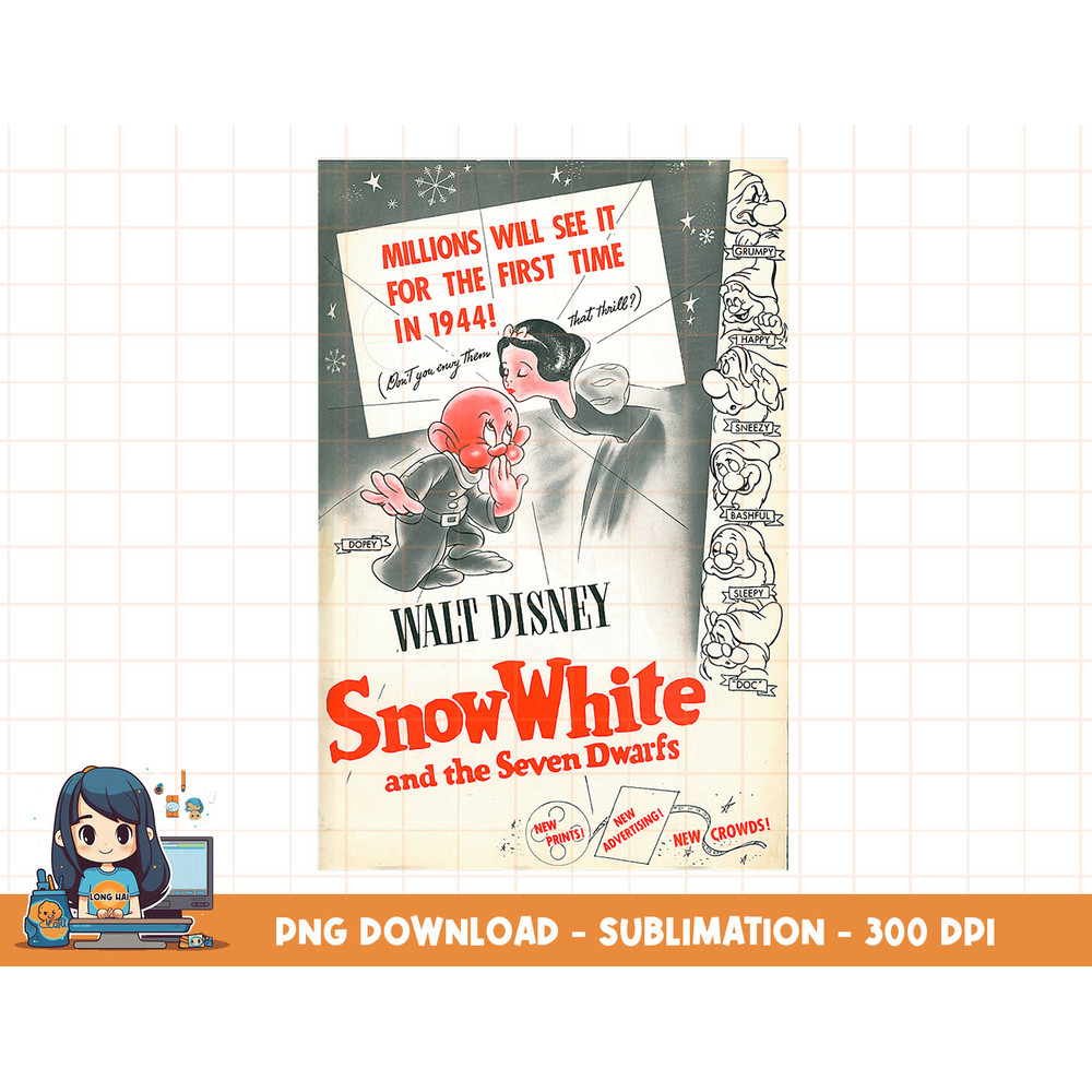 Disney Snow White Dopey Classic Poster png, sublimation, digital print.jpg