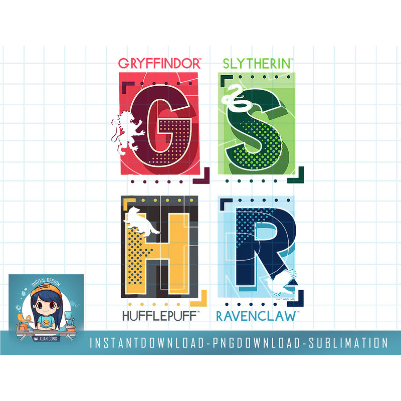 Harry Potter Deathly Hallows 2 Hogwarts House Crest Grid png, sublimate, digital download.jpg
