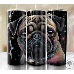 cute pug  20oz sublimation tumbler designs, colorful