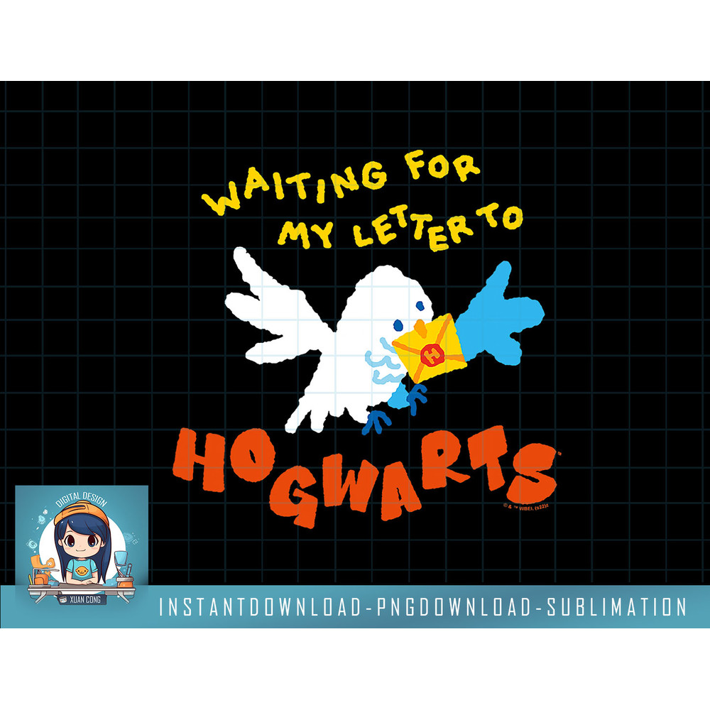 Harry Potter Deathly Hallows 2 Hogwarts Letter Owl Doodle png, sublimate, digital download.jpg