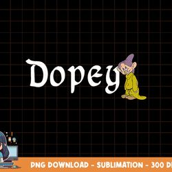 disney snow white dopey leaning on name banner png, sublimation, digital print