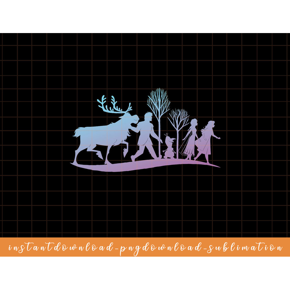 Disney Frozen 2 Characters Gradient Silhouette png, sublimate, digital download.jpg