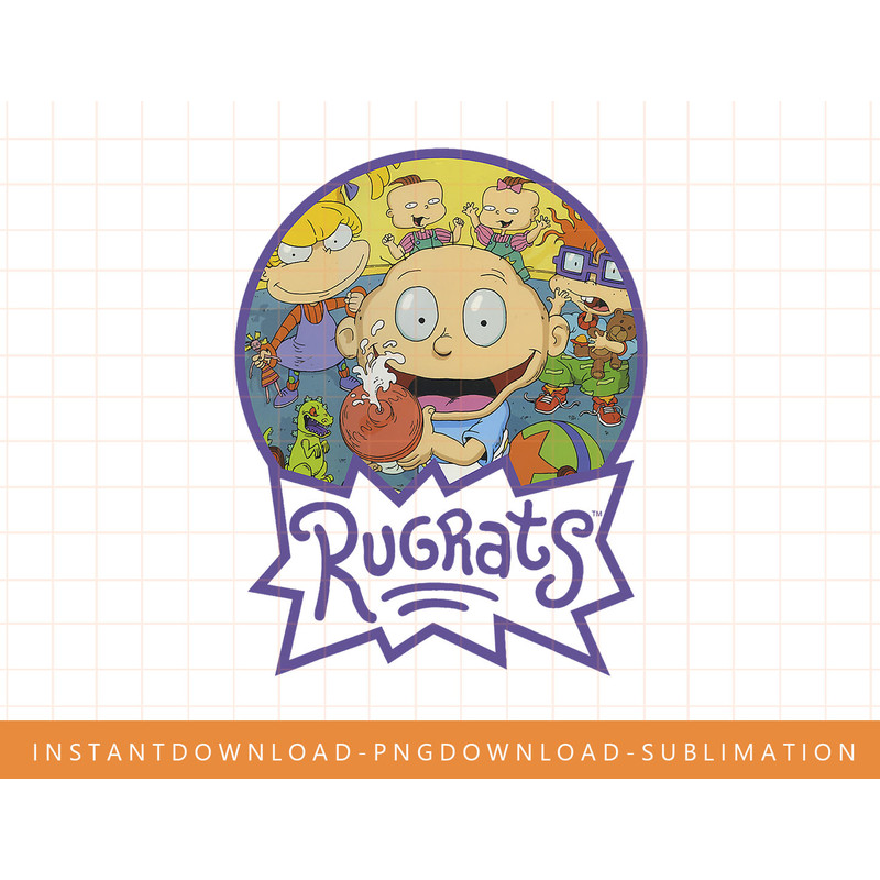 Rugrats Classic Group Bottle Splash Title Graphic T-Shirt png, sublimate, digital print.jpg