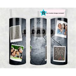 20oz Skinny Tumbler Family Photo Mens Fathers Day Sublimation Design Templates Photo Tumbler Straight PNG File Digital D