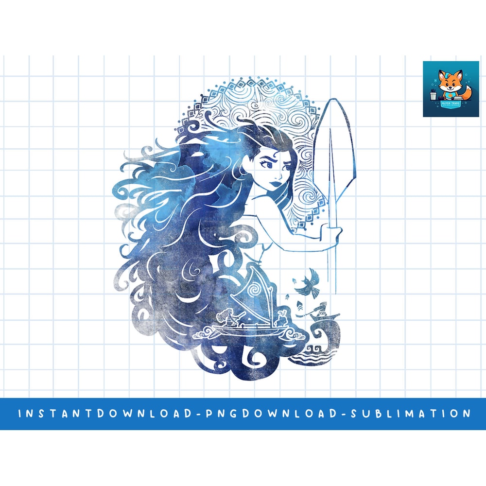 Disney Moana Island Princess Sea Ocean Hair Graphic T-Shirt png, sublimate, digital print.jpg