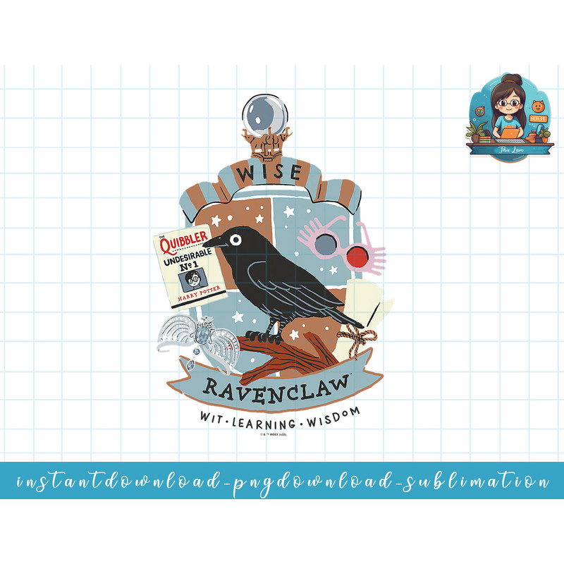 Harry Potter Deathly Hallows 2 Wise Ravenclaw Badge png, sublimate, digital download.jpg