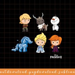 disney frozen 2 chibi character lineup png, sublimate, digital download