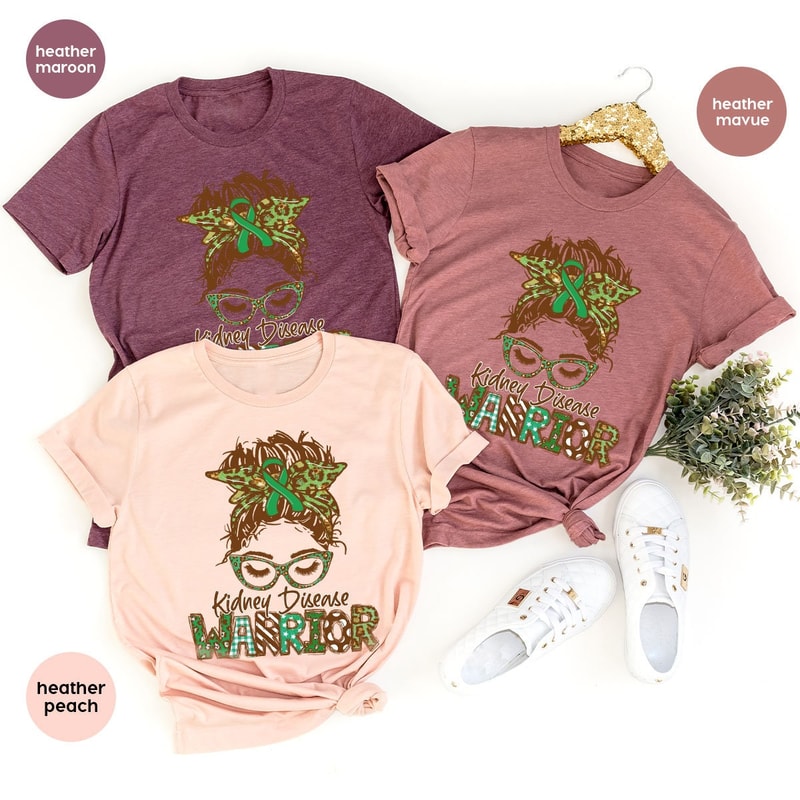 Kidney Disease Warrior T-Shirt, Gifts for Her, Kidney Transplant Shirt, Shirts for Women, Kidney Disease Awareness TShirt, Dialysis Shirt - 5.jpg