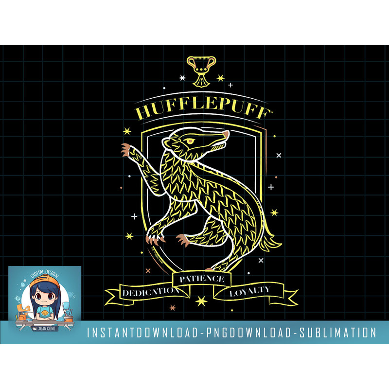 Harry Potter Deathly Hallows 2 Hufflepuff Bright Crest png, sublimate, digital download.jpg