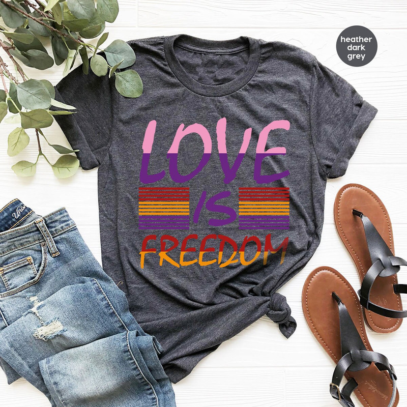 Lesbian T-Shirt, Bisexual Gifts, Human Rights Outfit, Gay Vneck TShirt, Support Graphic Tees, LGBTQ Shirt, Pride Month Awareness, Pride Gift - 4.jpg