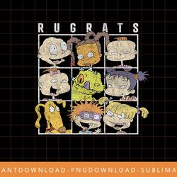 rugrats distressed character grid poster png, sublimate, digital print