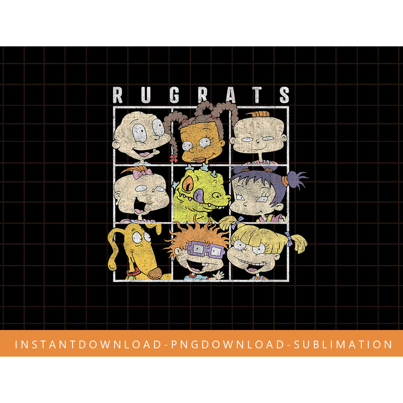 Rugrats Distressed Character Grid Poster png, sublimate, digital print.jpg