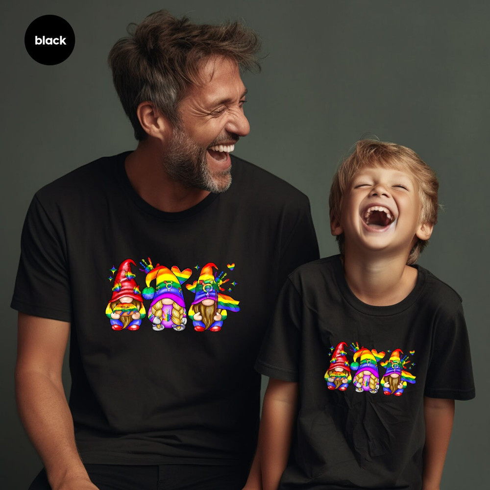 LGBTQ Gifts, Cute Gnome Graphic Tees, Bisexual Shirt, LGBT T-Shirt, Pride Clothing, Gay Outfit, Trendy Pride Month T Shirt, Gift for Lesbian - 6.jpg