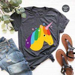 LGBTQ Unicorn Shirt, Pride Toddler Shirts, Lesbian Vneck Tshirts, Trans Graphic Tees, Pride Month Outfit, Protect Queer