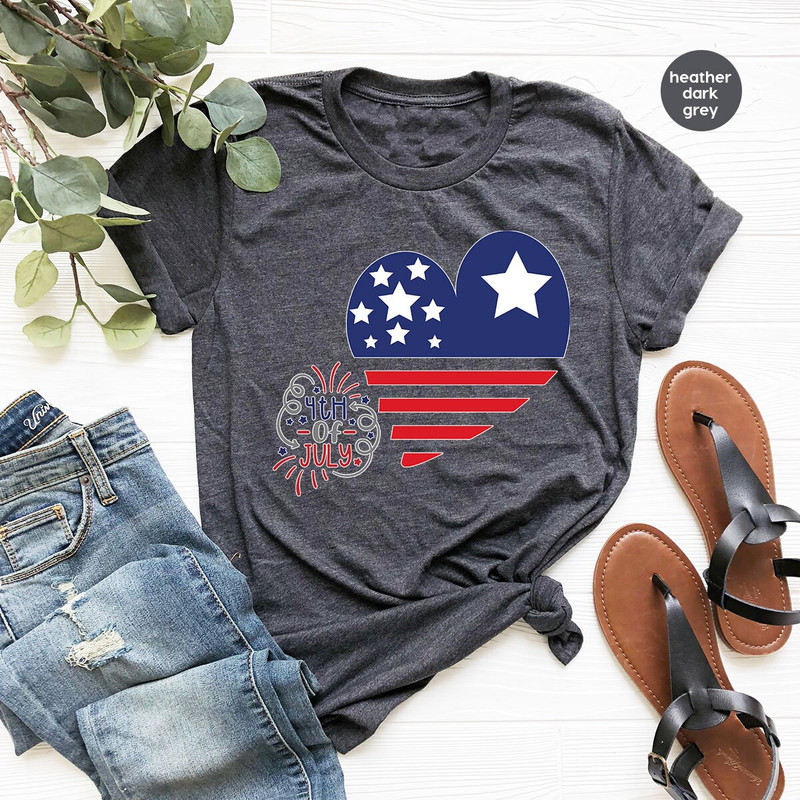Liberty Gift, Cool 4th of July TShirt, Happy Independence Day, USA Flag Outfit, Heart Graphic Tees, Gift for Women, Patriotic Toddler Shirt - 3.jpg