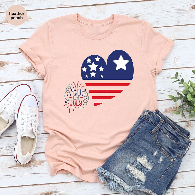 Liberty Gift, Cool 4th of July TShirt, Happy Independence Day, USA Flag Outfit, Heart Graphic Tees, Gift for Women, Patriotic Toddler Shirt - 5.jpg