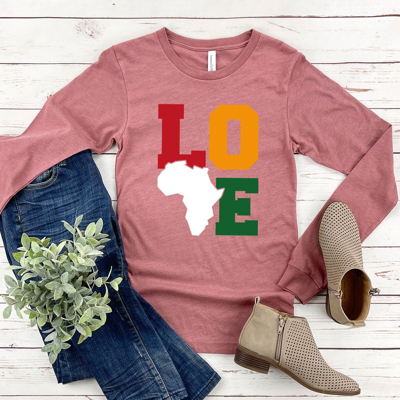 Love Africa Long Sleeve Shirt, Africa Map Sweatshirt, Black History Month T-Shirt, Black Lives Hoodie, Equal Rights Shirt - 6.jpg