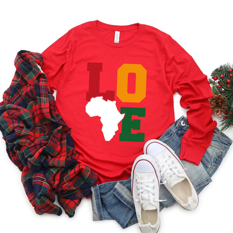 Love Africa Long Sleeve Shirt, Africa Map Sweatshirt, Black History Month T-Shirt, Black Lives Hoodie, Equal Rights Shirt - 8.jpg