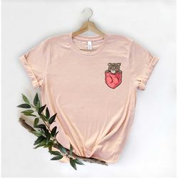 cat hiding in pocket shirts, cute kitty in pocket tee, kitten t-shirt, pocket cat t-shirt, gift for cats lover, cat mom