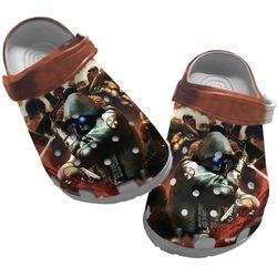 resident evil sandals, resident evil crocs, resident evil clog shoes unisex, game sandals, game crocs, game clog shoes