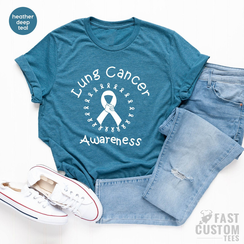 Lung Cancer Awareness Tee, Cancer Support Shirt, Heal Cancer TShirt, Cancer Survivor Shirt, Cancer Aware TShirt, Cancer Shirt, Cancer TShirt - 4.jpg