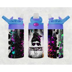 kid's gymnatics life tumbler png wrap | glitter sublimation