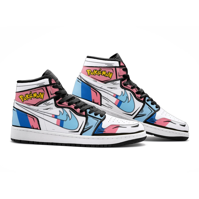 Sylveon Pokemon JD1 Shoes, Sylveon Pokemon Jordan 1 Shoes, Pokemon Shoes, Sylveon Sneaker, Sylveon Pokemon Sneakers