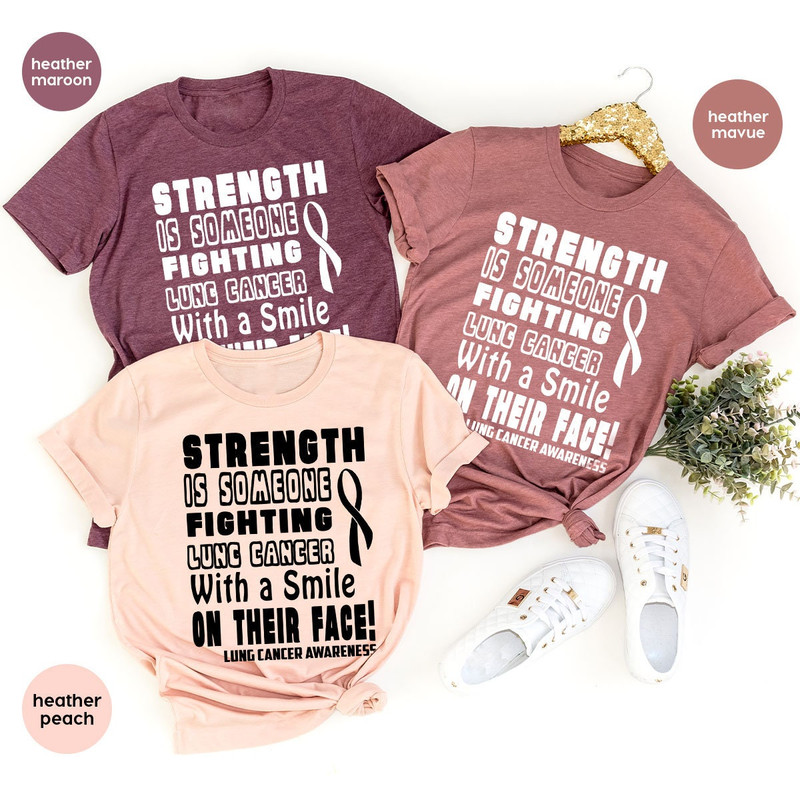 Lung Cancer Awareness T-Shirt, Cancer Warrior Shirt, Lung Cancer Survivor Shirt, Cancer Gifts, Cancer Ribbon Tee, Cancer Support Shirt - 5.jpg