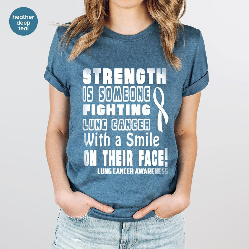 Lung Cancer Awareness T-Shirt, Cancer Warrior Shirt, Lung Cancer Survivor Shirt, Cancer Gifts, Cancer Ribbon Tee, Cancer Support Shirt - 6.jpg
