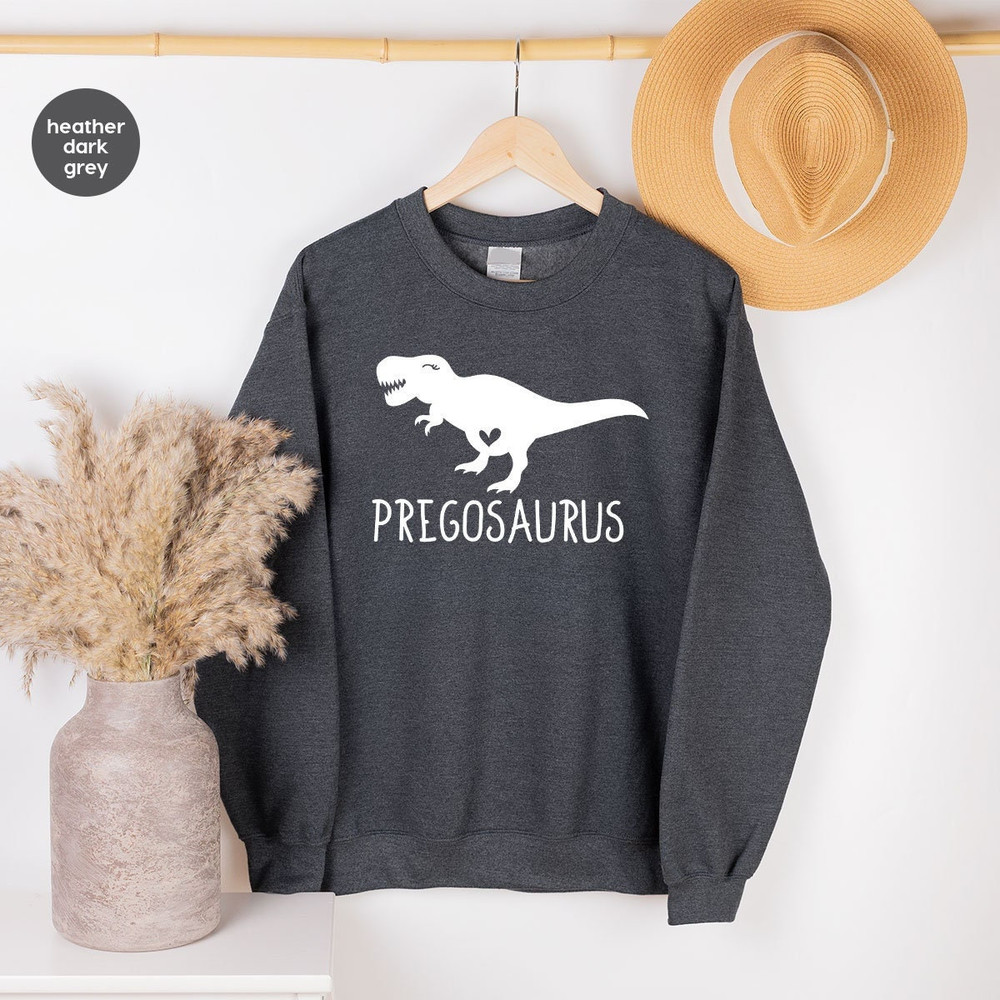 Mama Dinosaur Long Sleeve, Pregnancy Dinosaur Hoodies, Baby Announcement Sweatshirts, Pregosaurus Hoodie, Cute Mother Gifts, Maternity Gifts - 1.jpg