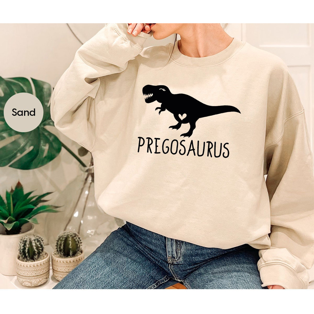 Mama Dinosaur Long Sleeve, Pregnancy Dinosaur Hoodies, Baby Announcement Sweatshirts, Pregosaurus Hoodie, Cute Mother Gifts, Maternity Gifts - 3.jpg