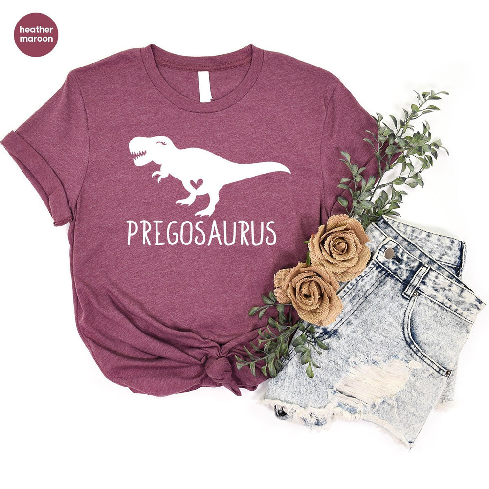 Mama Dinosaur Shirts, Pregnancy Dinosaur Tshirts, Baby Announcement Shirt, Pregosaurus Tees, Cute Mother Tshirt Gifts, Maternity Gifts - 4.jpg