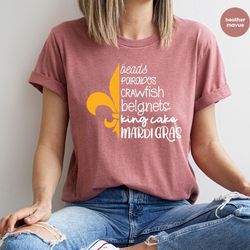 mardi gras tshirt, mardi gras crewneck sweatshirt, festival clothing women, mardi gras outfit, gift for her, gift for hi